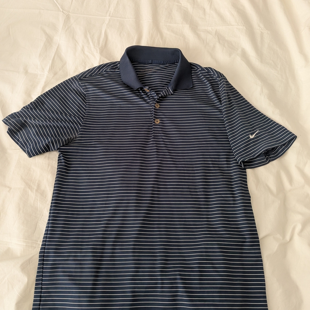 Navy Striped Polo Shirt